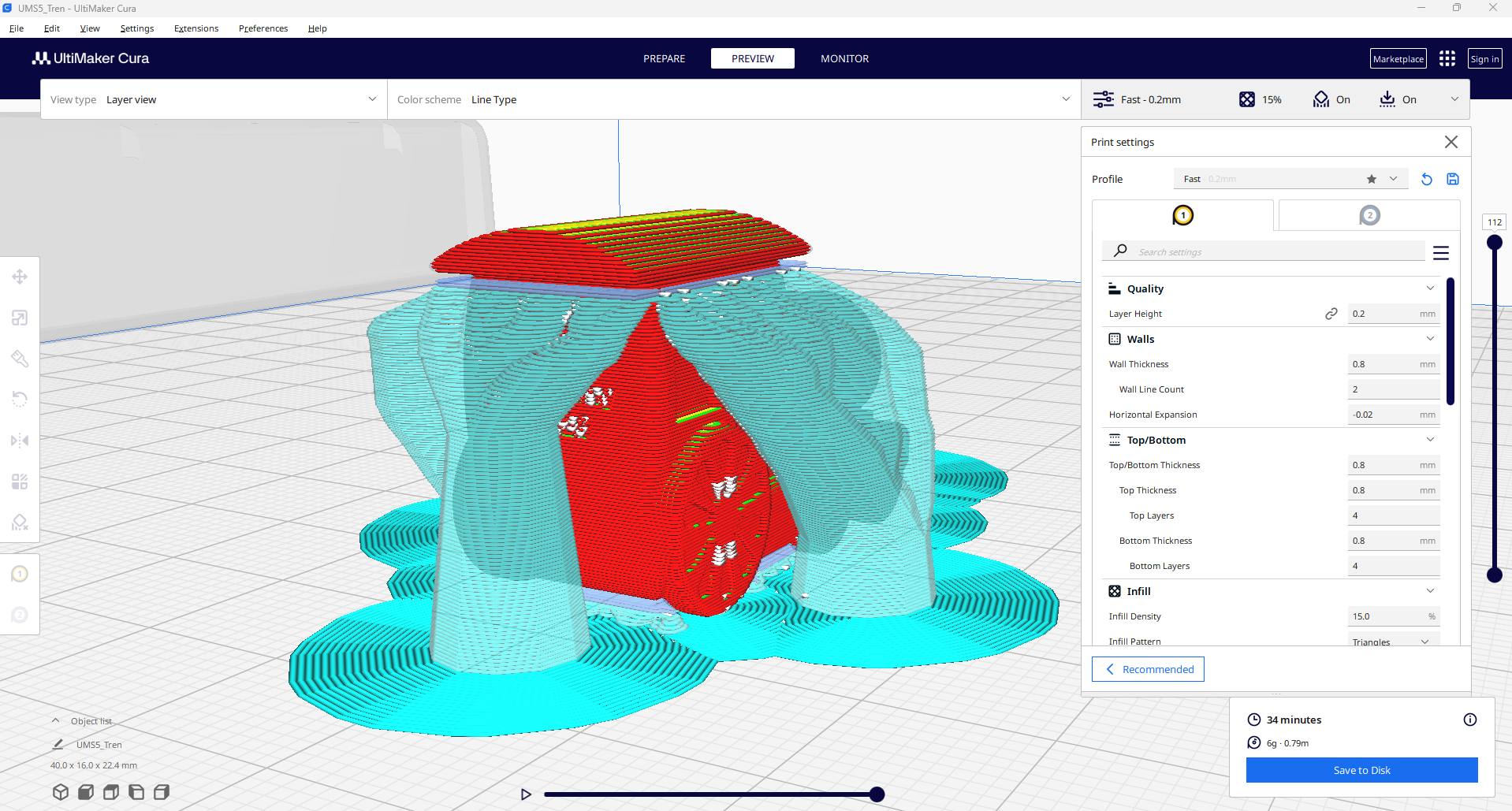 Ultimaker Cura PLA setup