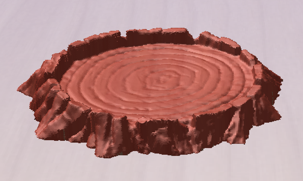 3D model of the tree trunk design