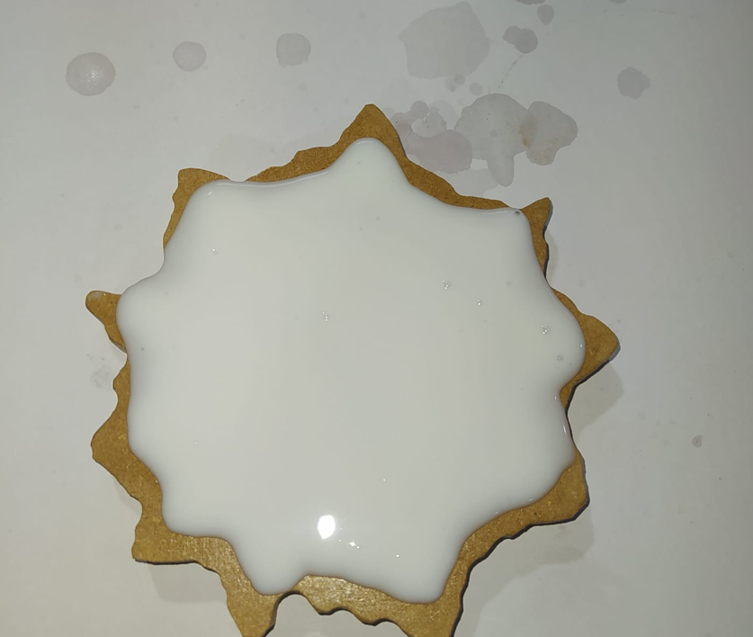 Silicone rubber poured into the counter-mold