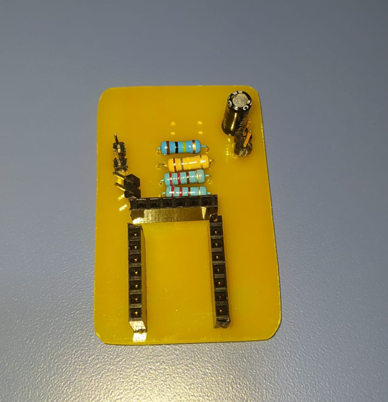 Bottom side of the fabricated PCB