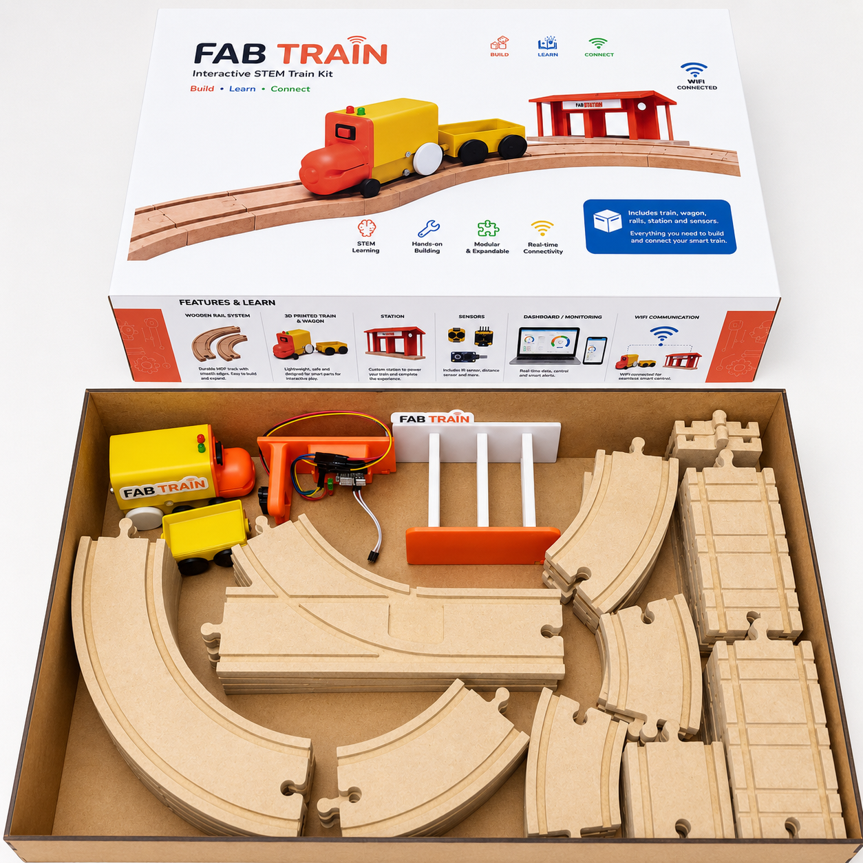 Fab Train kit and packaging