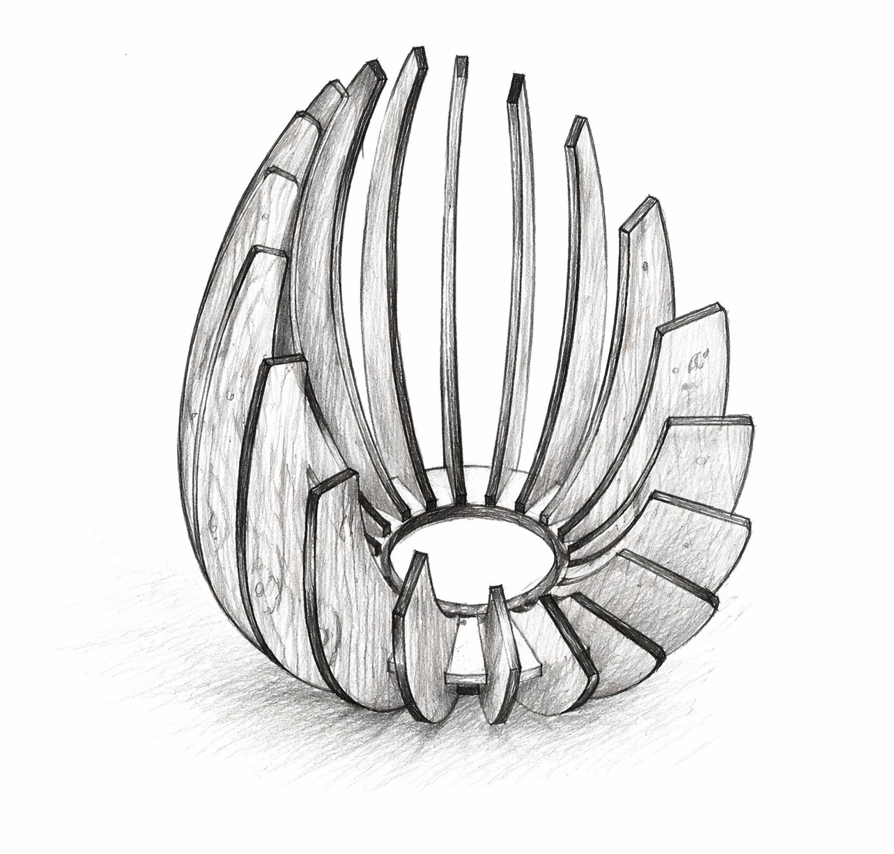 Pencil sketch of the concept