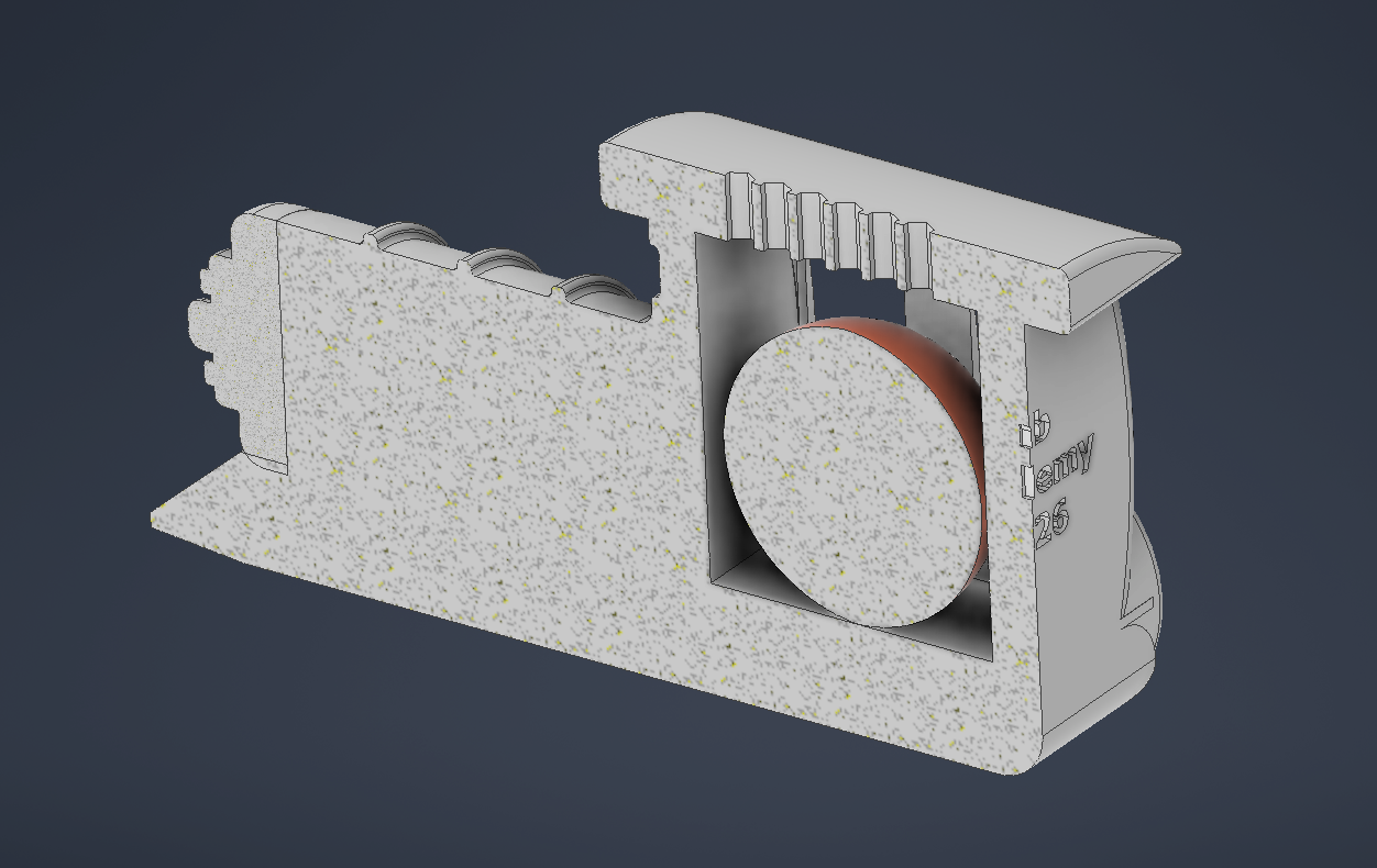 XY section view of the 3D train model