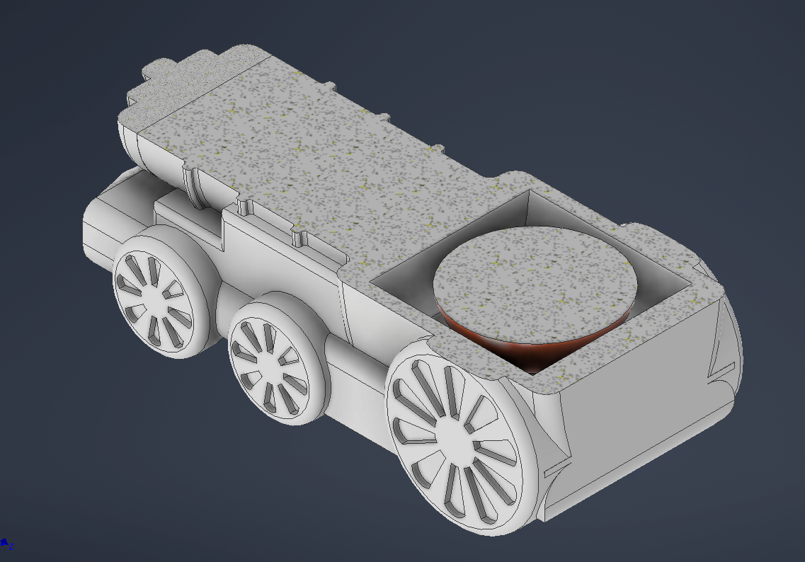 XZ section view of the 3D train model