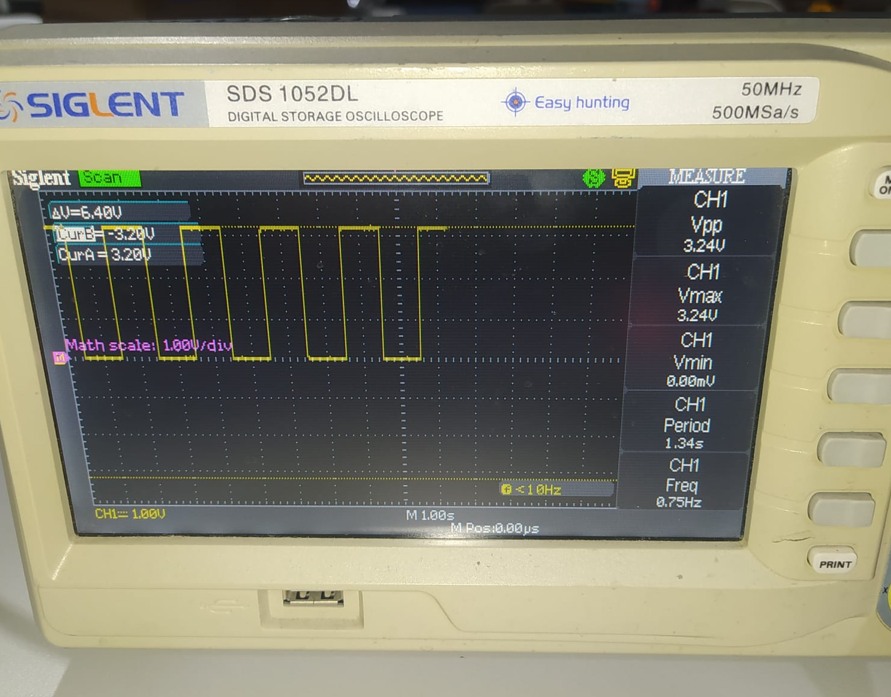 Square wave on oscilloscope