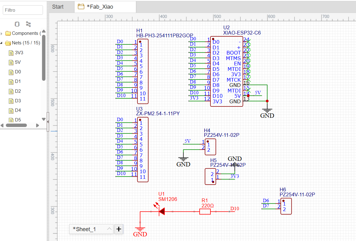 Schematic connections and labels