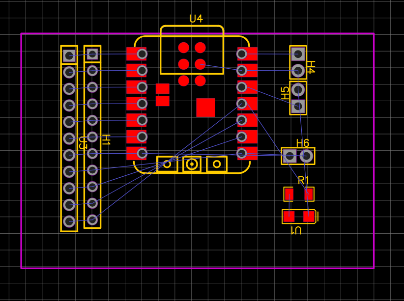 Initial PCB with components arranged