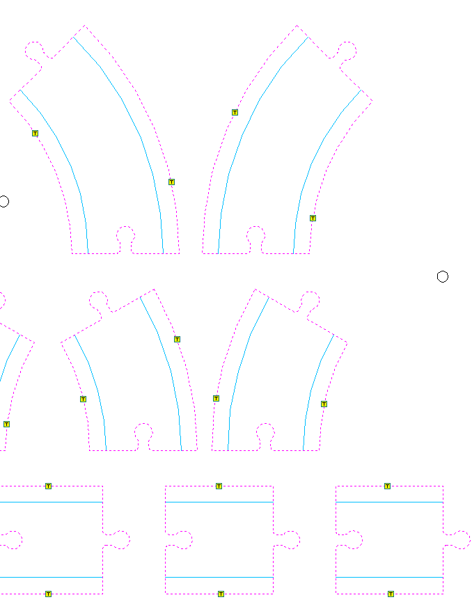 Tabs placed on rail geometry