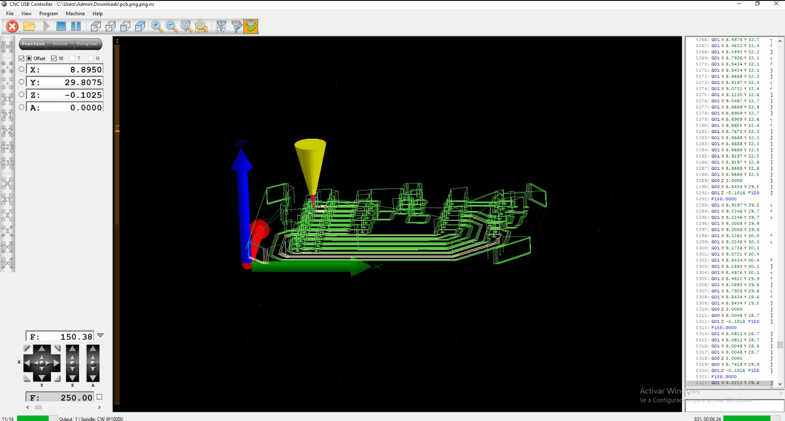 CNC USB Controller setup for PCB milling