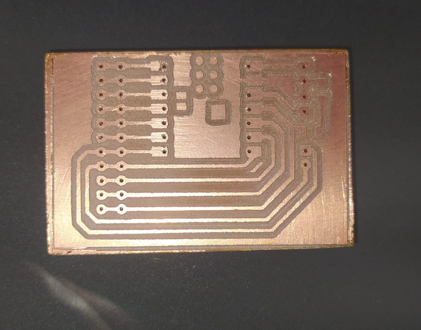 Finished milled PCB after cleaning
