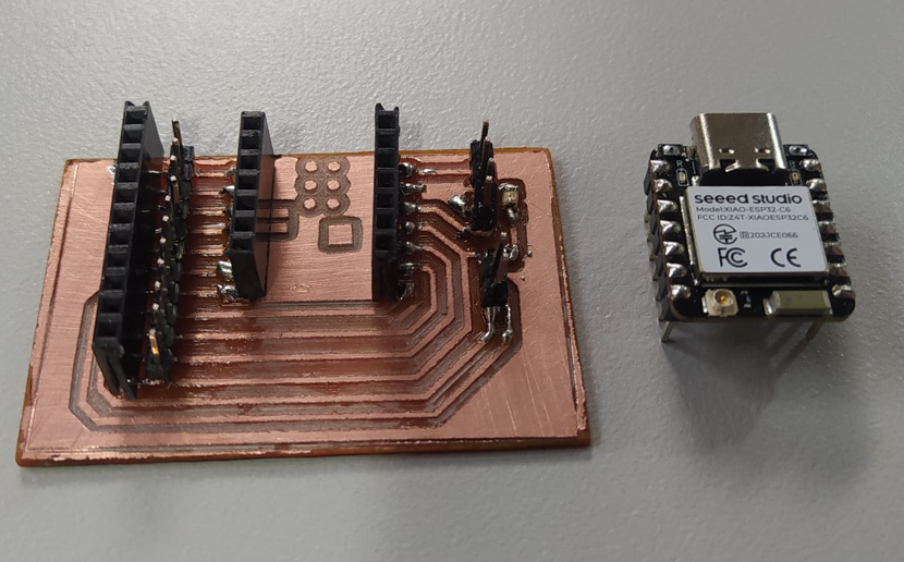 PCB with soldered components before XIAO mounting