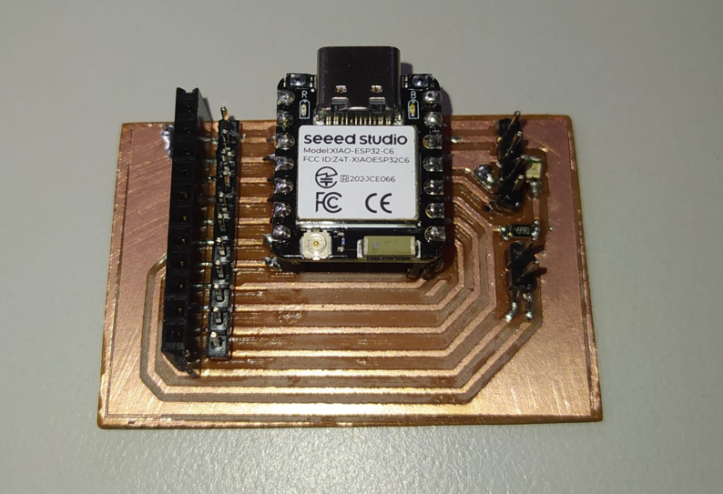PCB with XIAO ESP32-C6 mounted