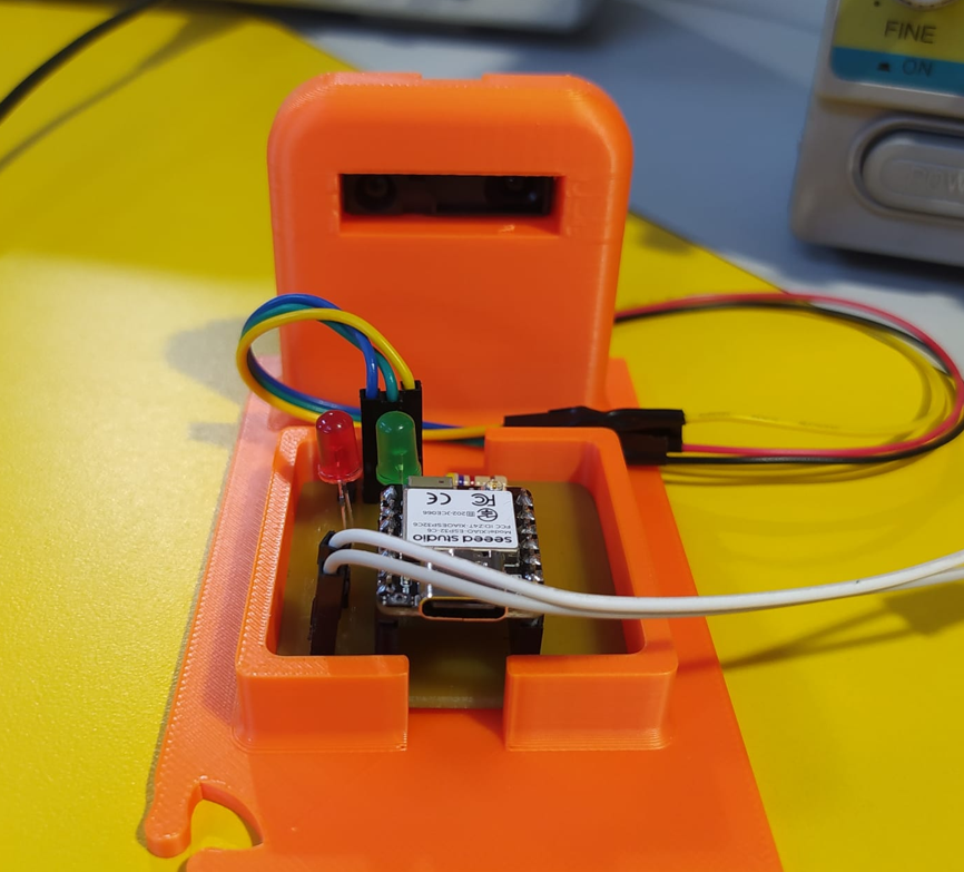 Sharp sensor connected to custom XIAO ESP32-C6 board