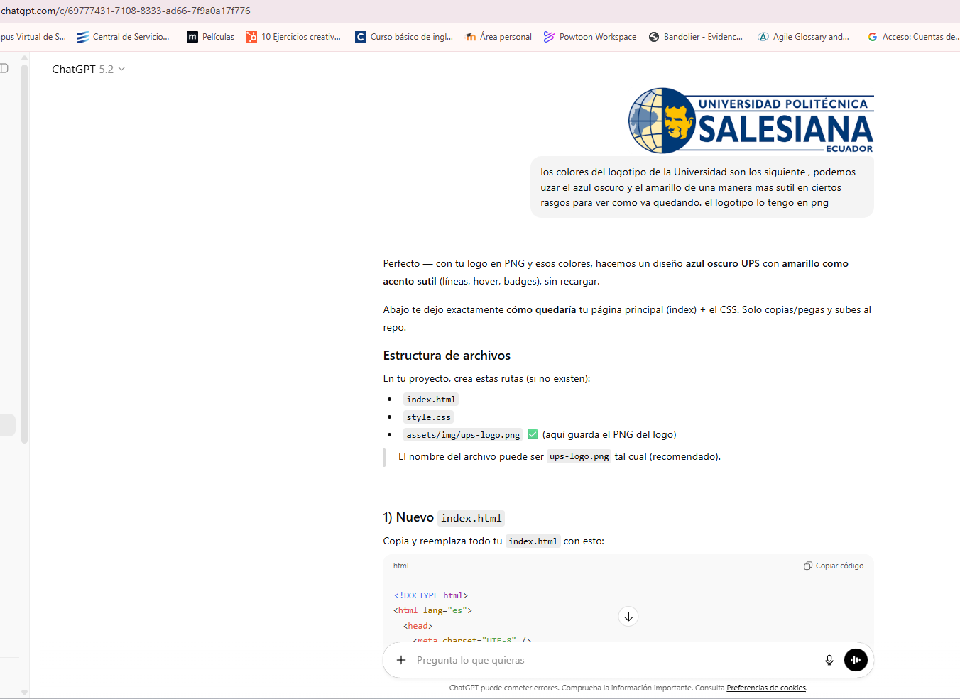 Website setup screenshot 2