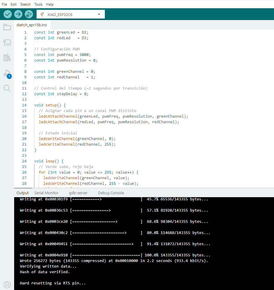 XIAO code in Arduino IDE