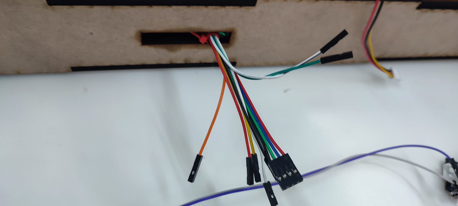 Cables routed through the MDF frame opening