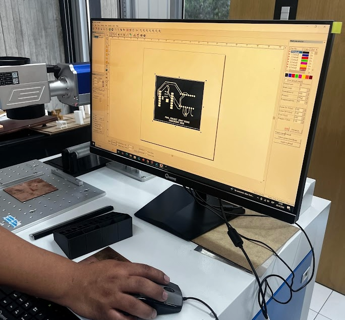 PCB setup for fiber laser engraving