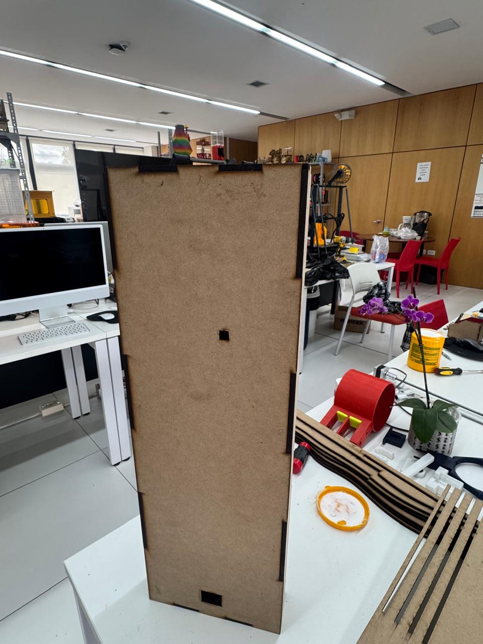 Back view of finished MDF wall frame