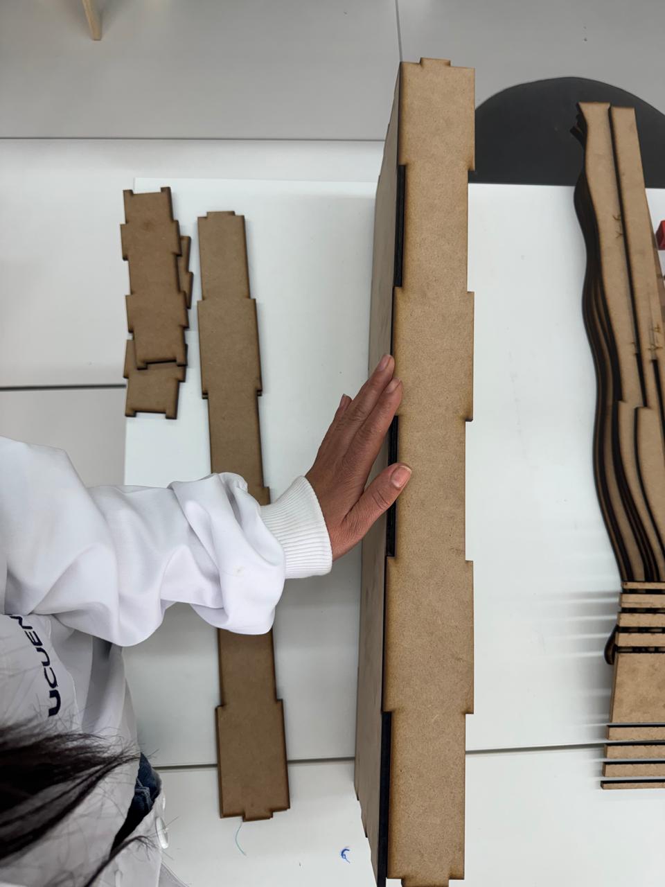 Press fitting the MDF wall frame
