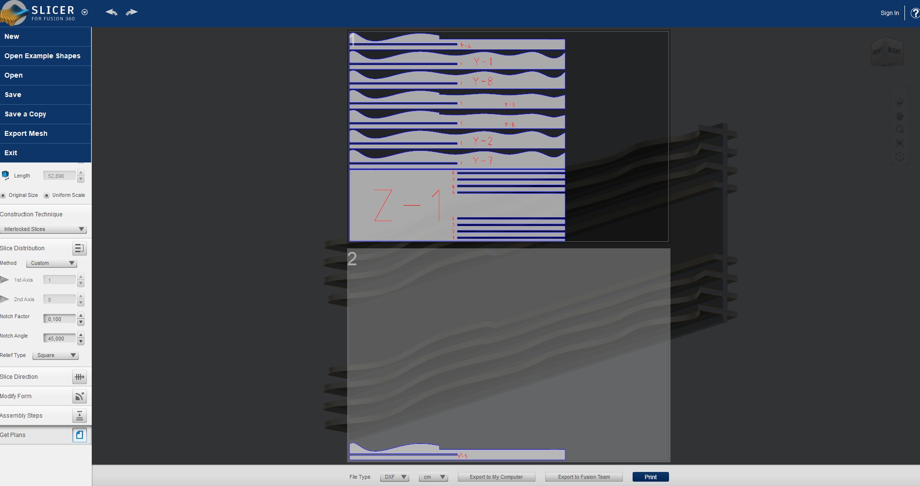 Slicer frame