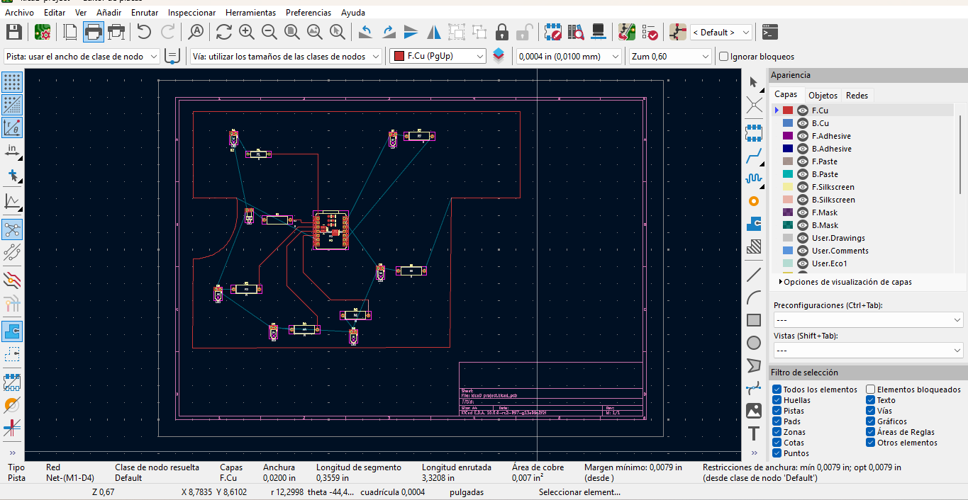 First routing stage in KiCad