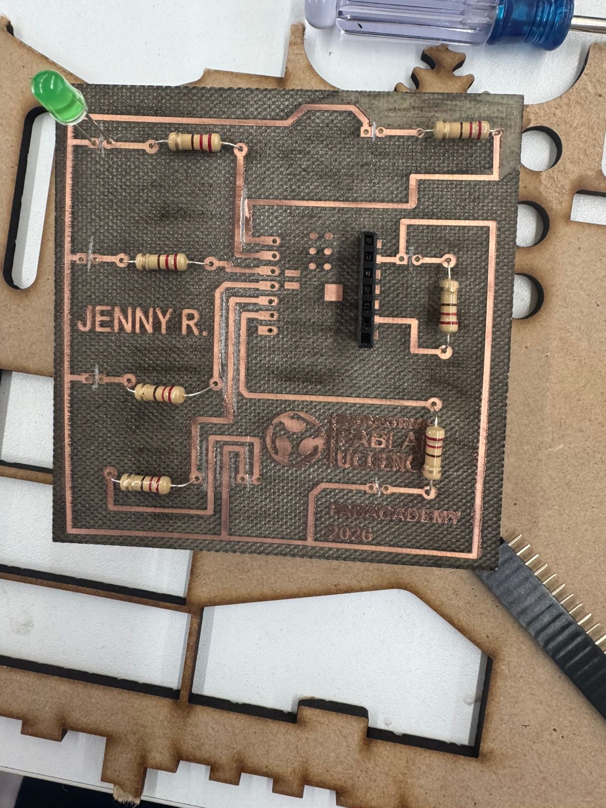 Components used for the LED roulette PCB.