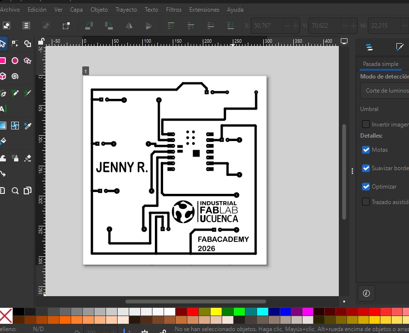 PCB traces prepared in Inkscape