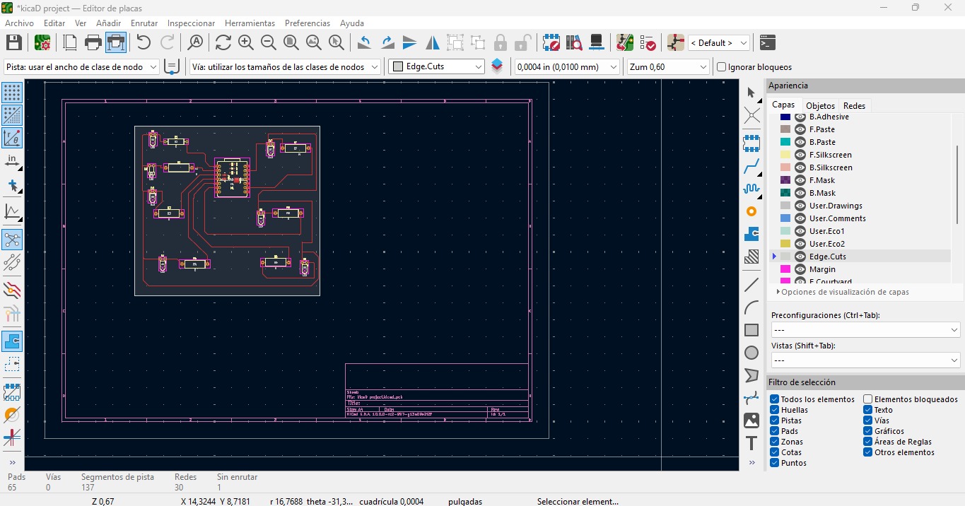 Initial footprint placement in KiCad
