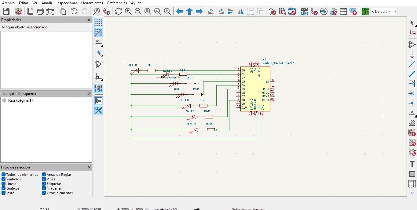 KiCad schematic for the LED roulette PCB