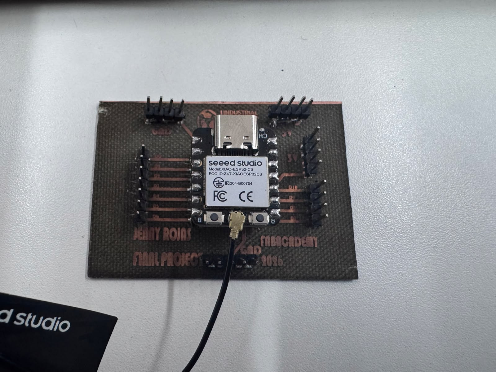 Self-made XIAO ESP32C3 control board used for the Output Devices assignment