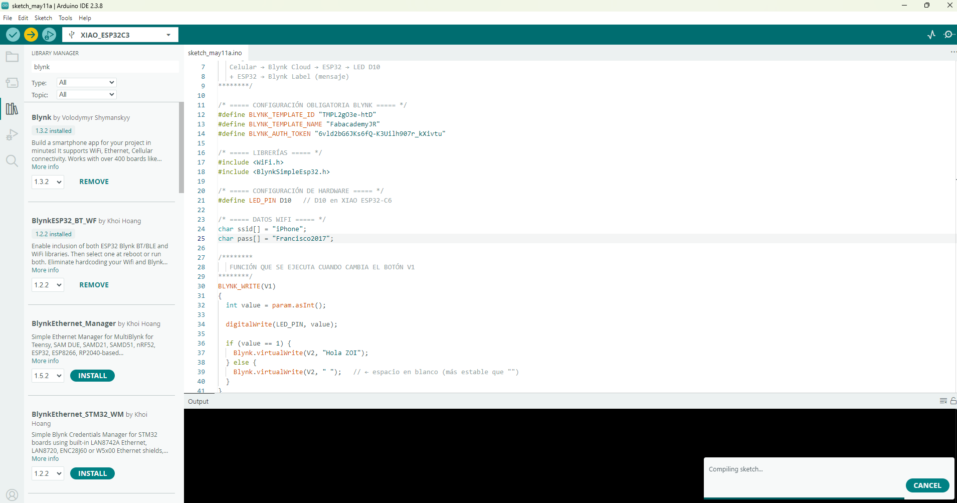 Blynk datastream configuration