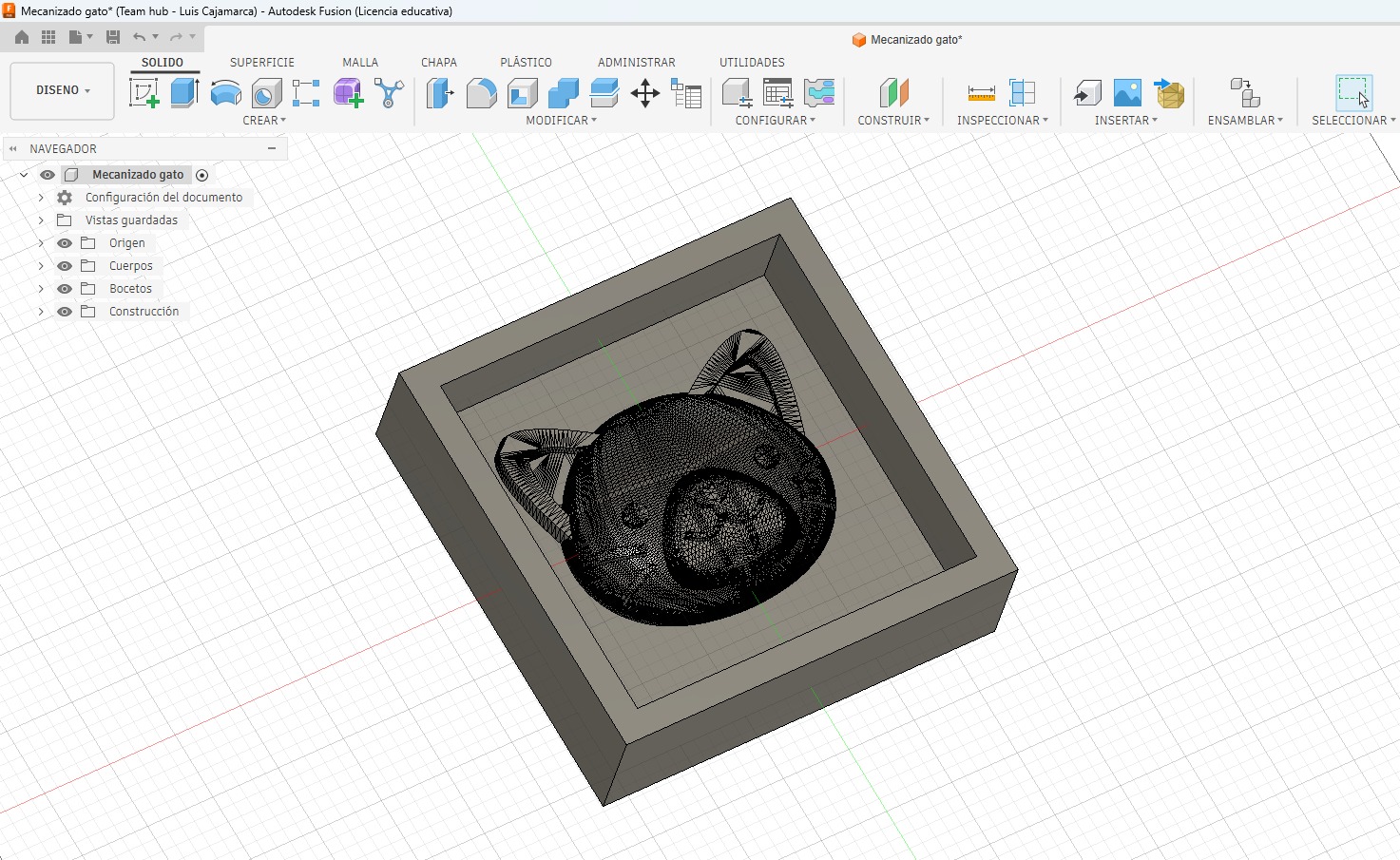Cat relief with containment walls in Fusion 360