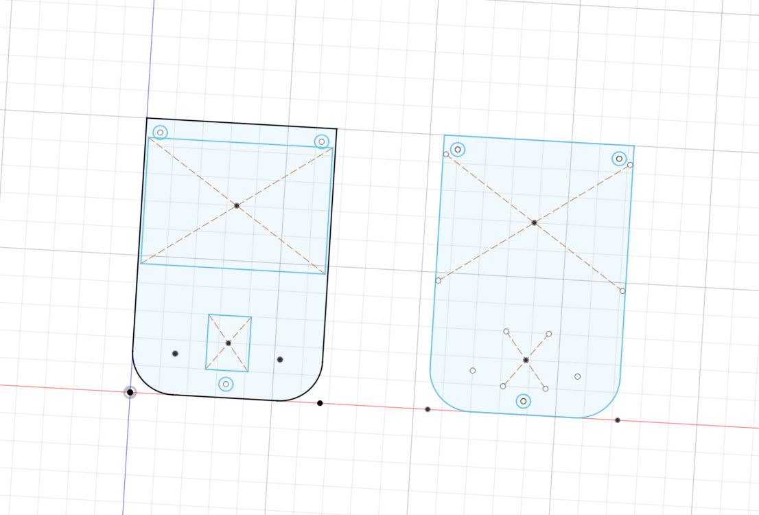 Fusion 360 layout with base and cover sketches