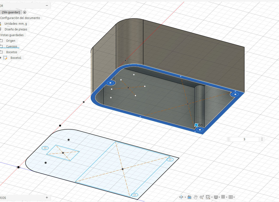 Fusion 360 extrusion process for the case
