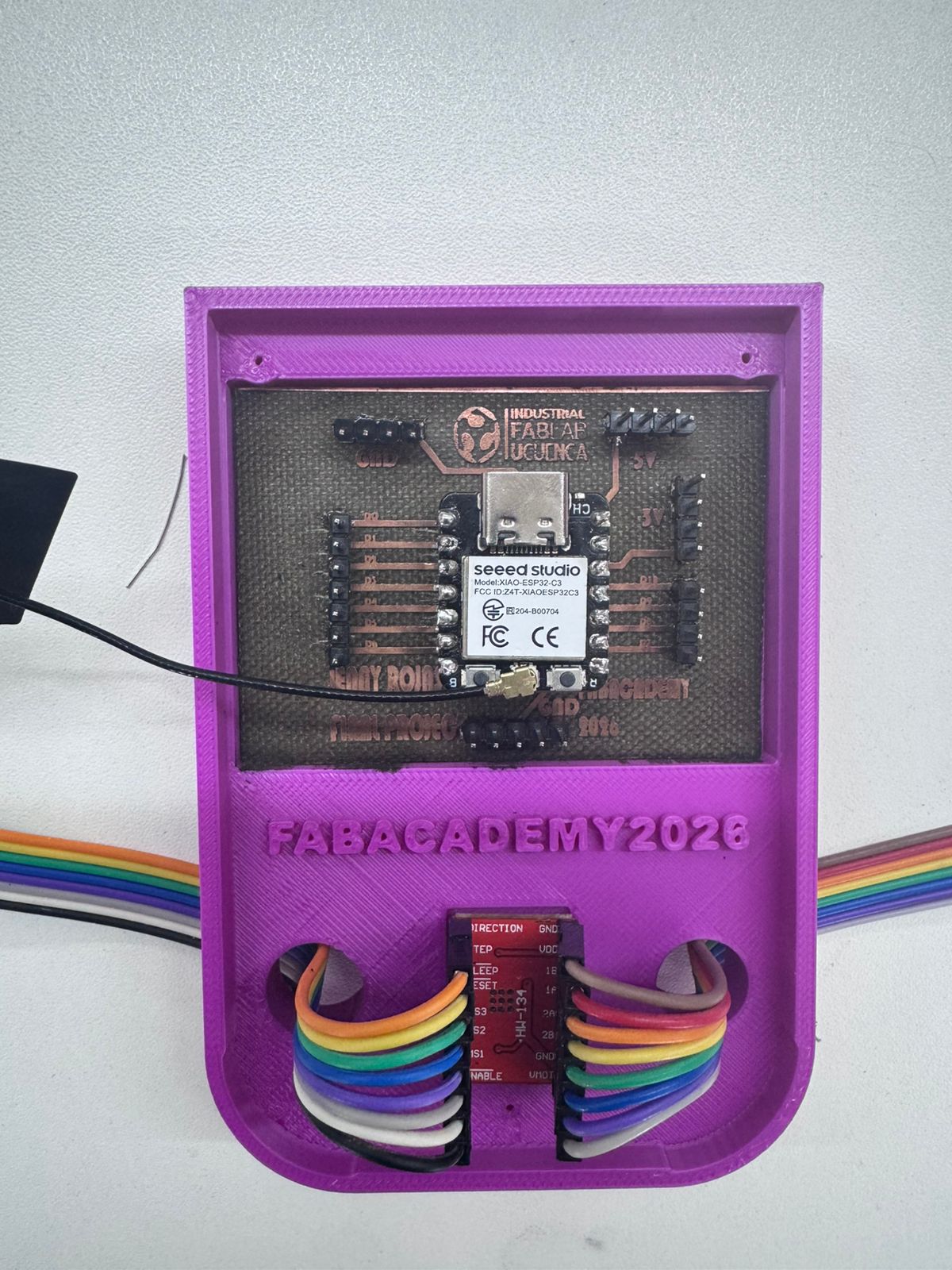 Closed case with cable routing visible