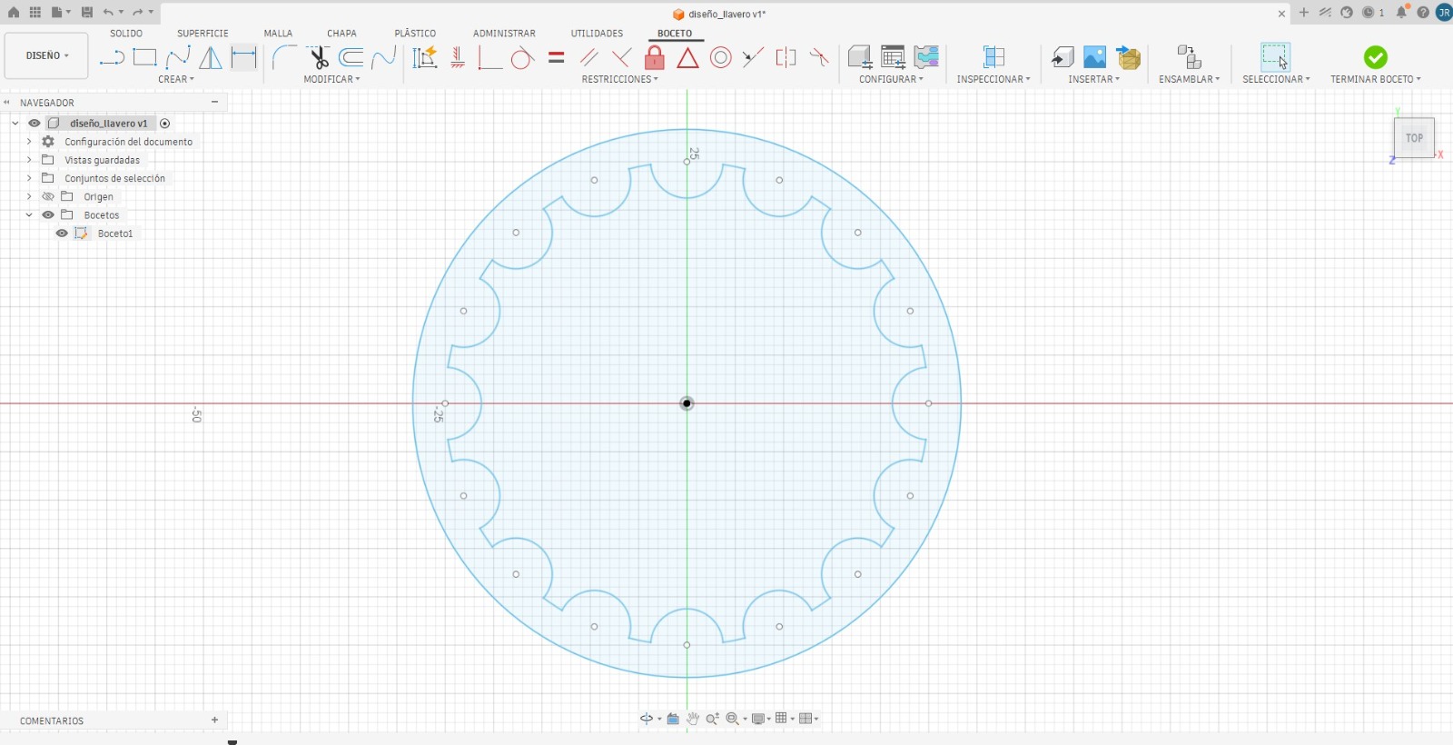 Fusion 360 keychain outline sketch