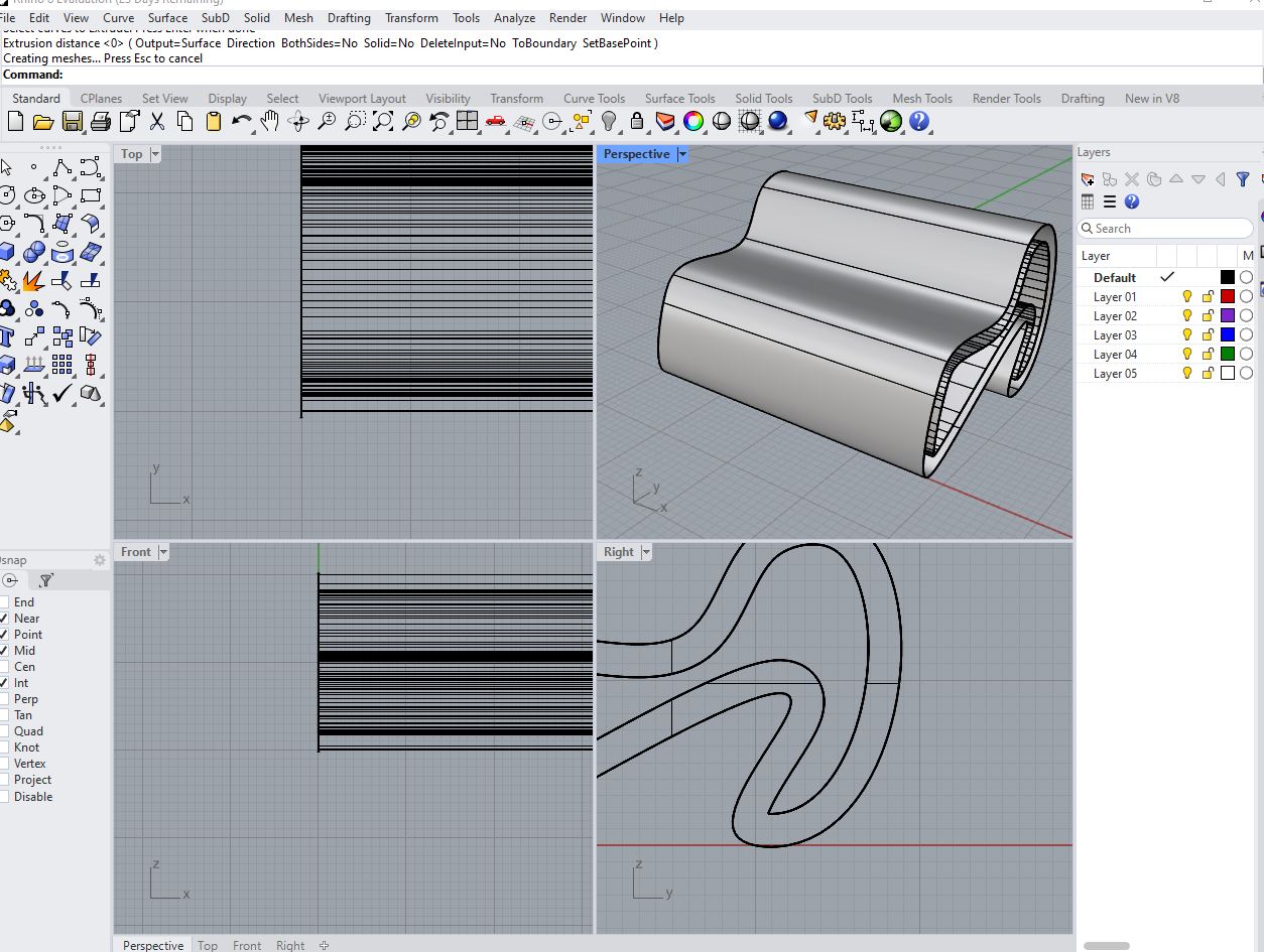 Chair proportions in Rhino