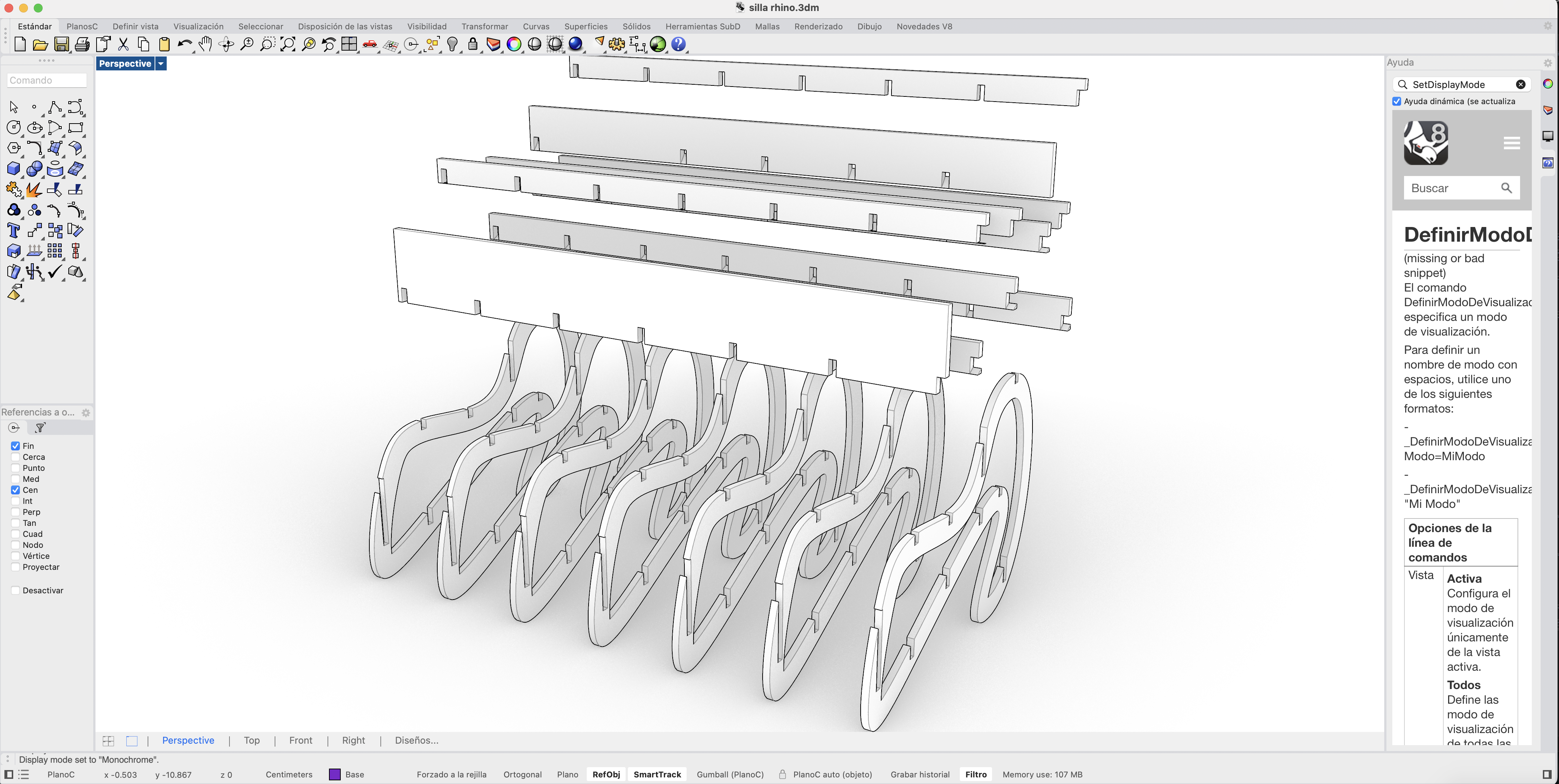 Final chair model ready for fabrication