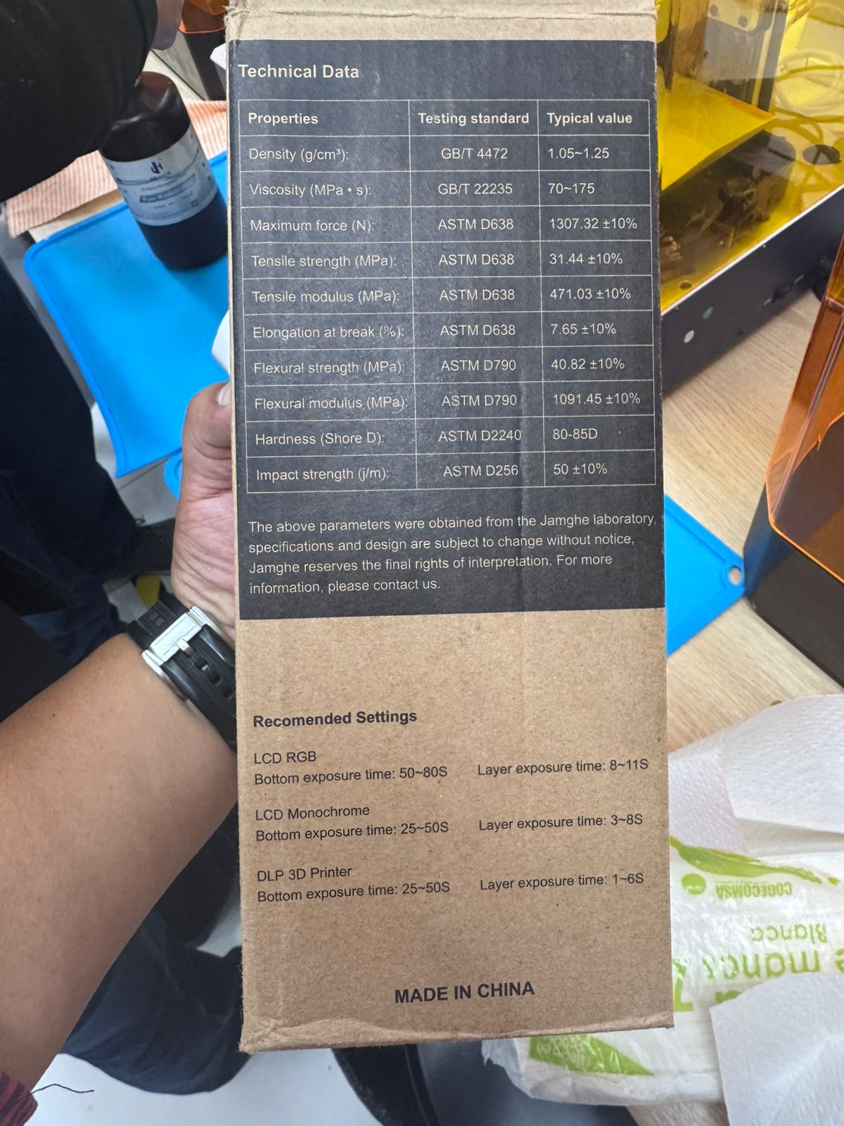 Resin packaging details