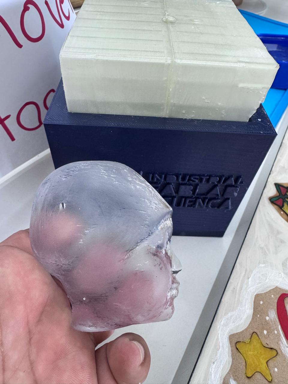 Final transparent face casting