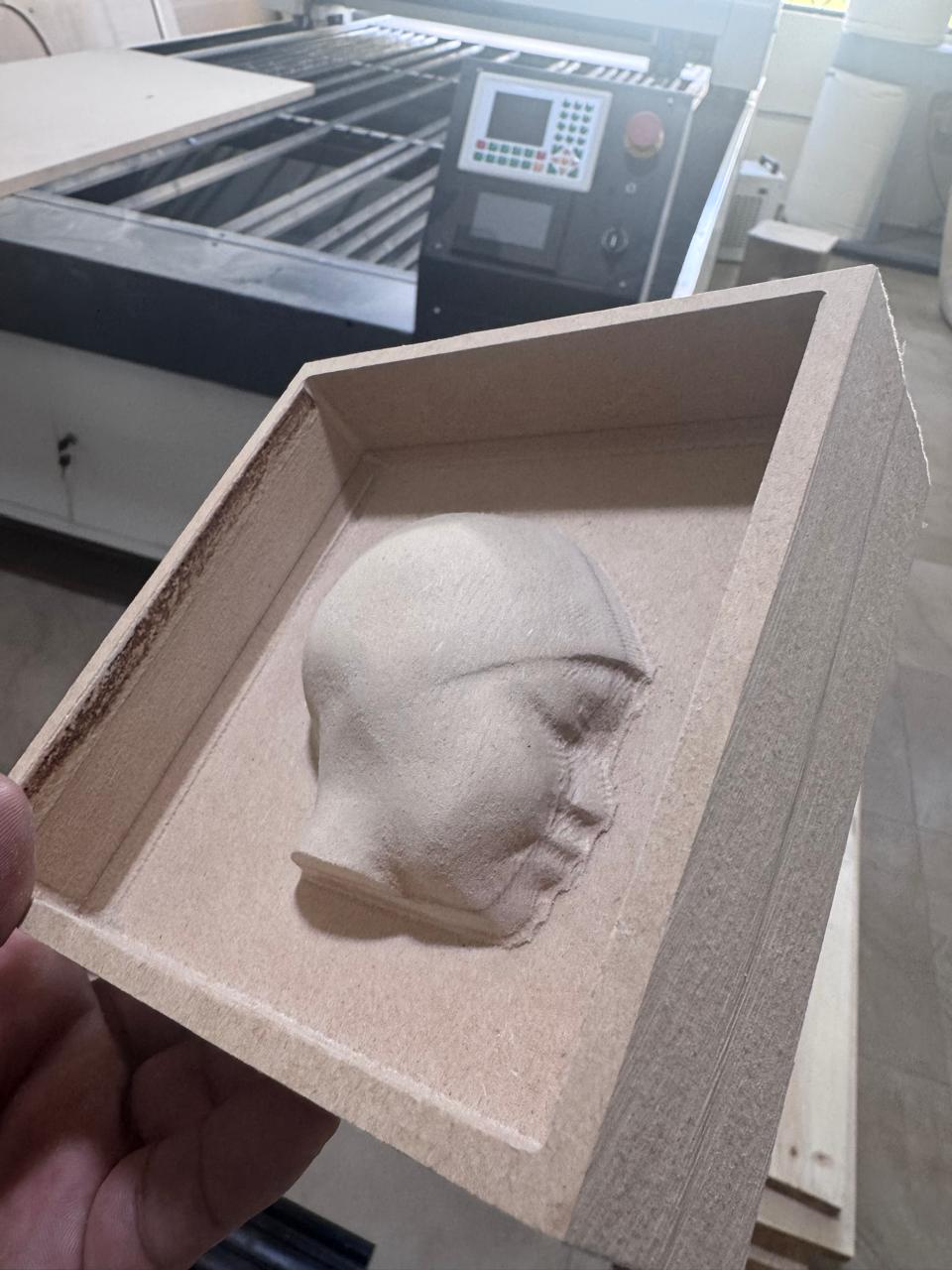 CNC base mold on the work table