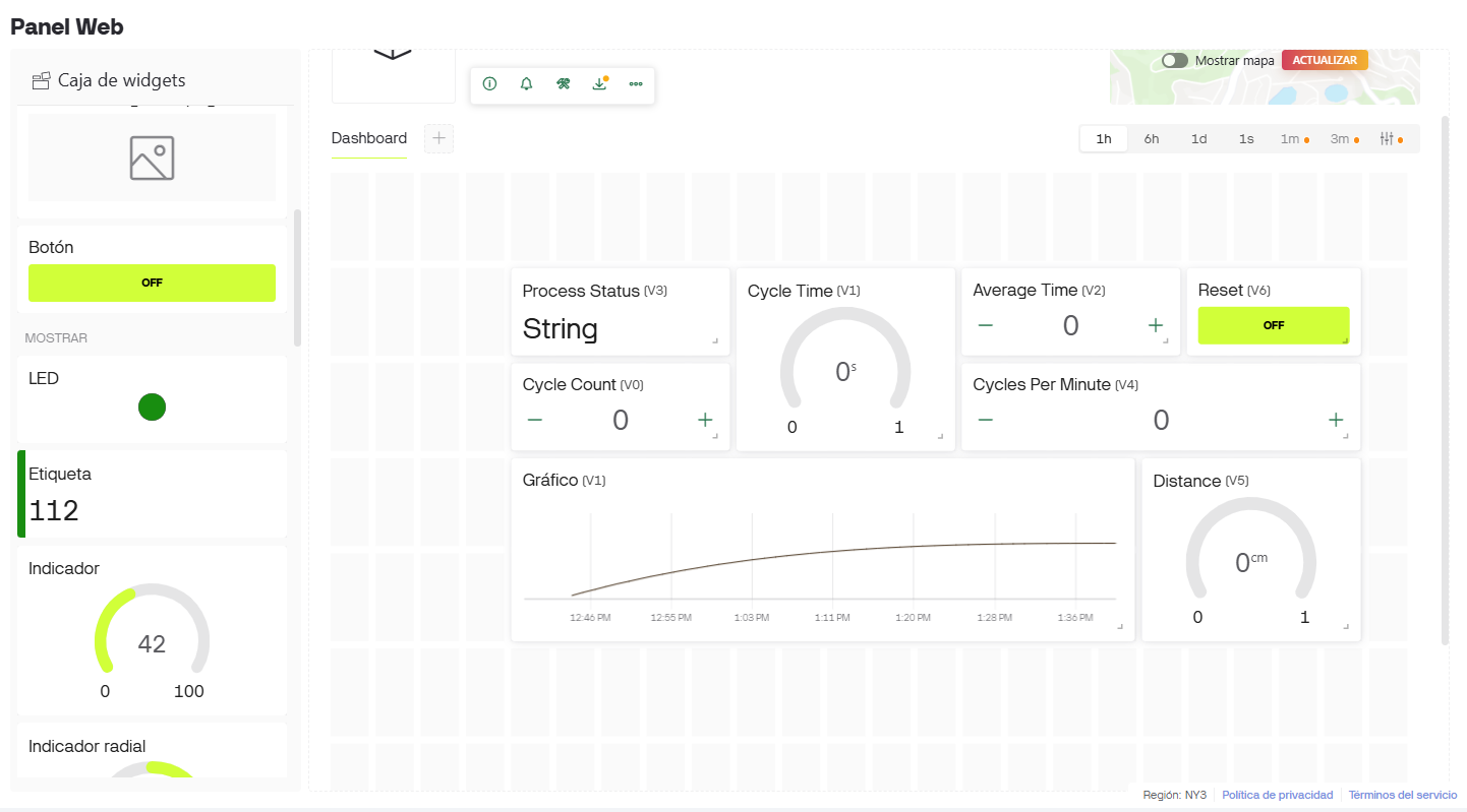 Blynk dashboard widget editor