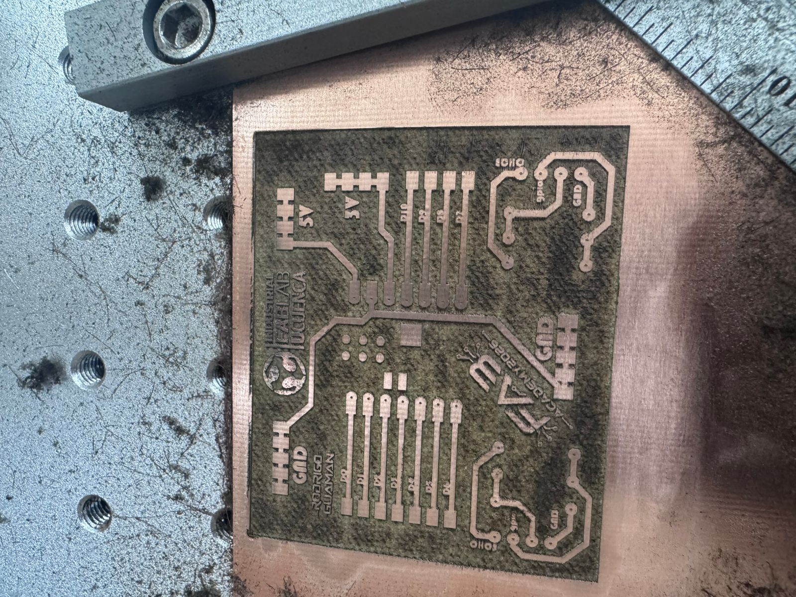 Milled generic PCB before assembly