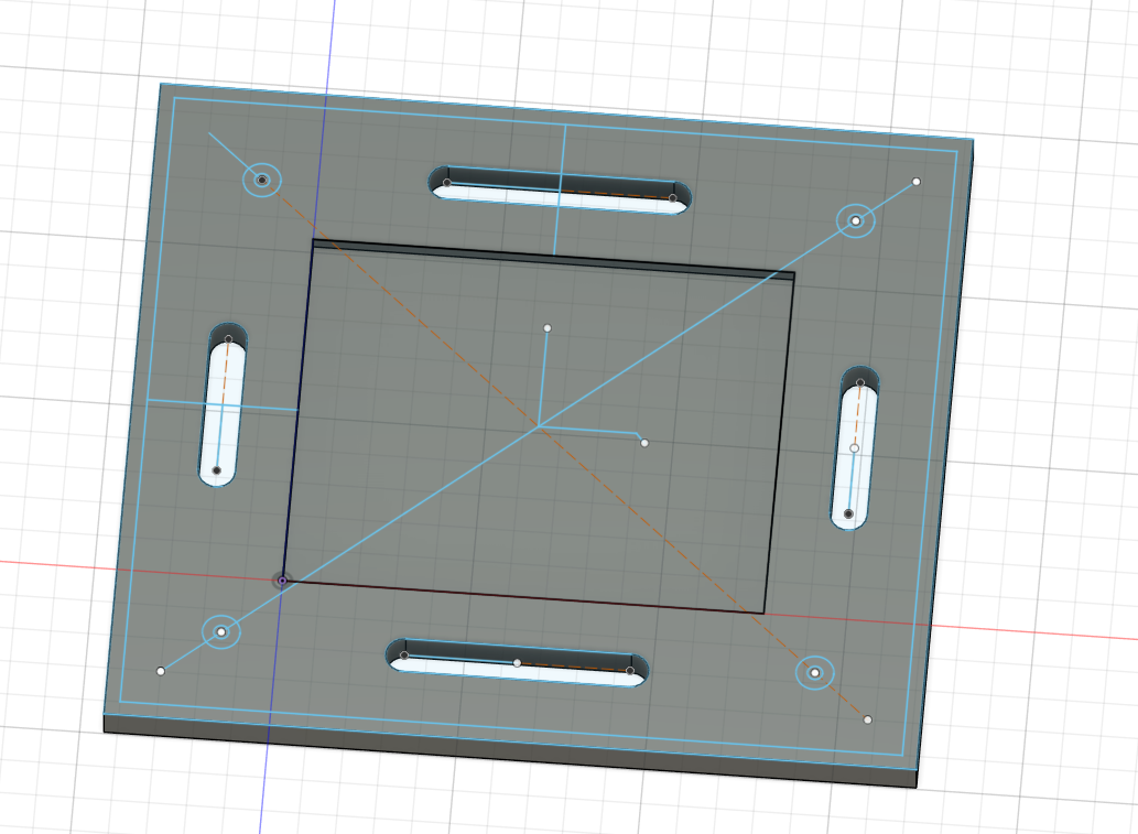 Fusion 360 base extrusion of the case