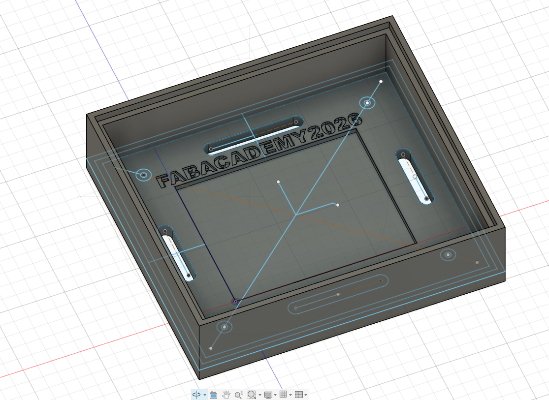 Fusion 360 case with Fab Academy text