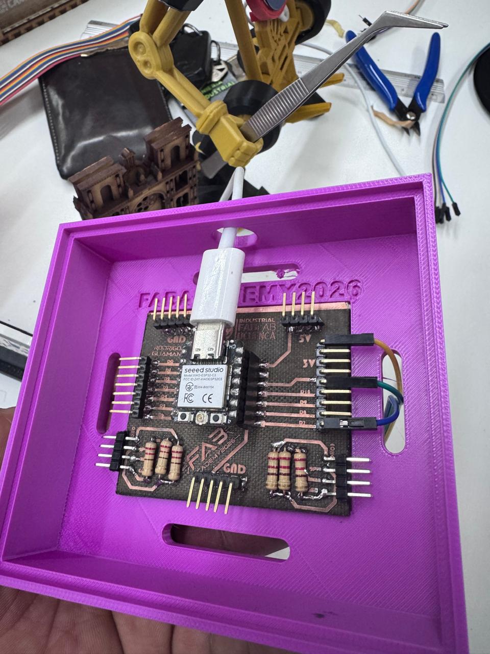 Angled case with PCB installed