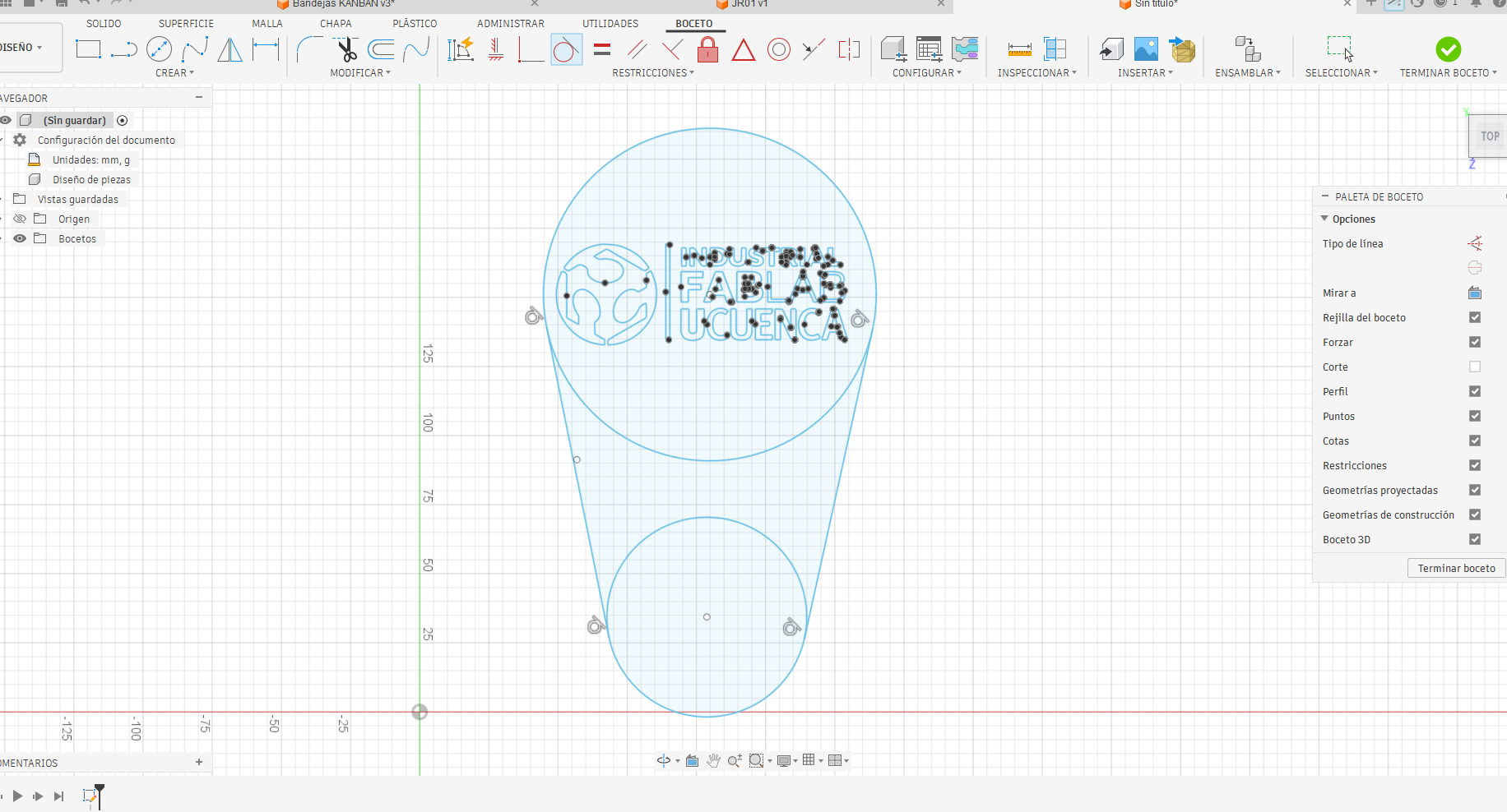 Fusion 360 wildcard metal tag sketch
