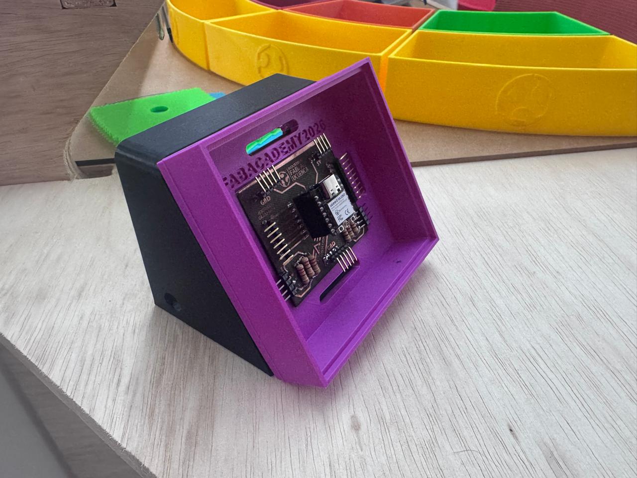 PCB mounted inside the 3D printed case