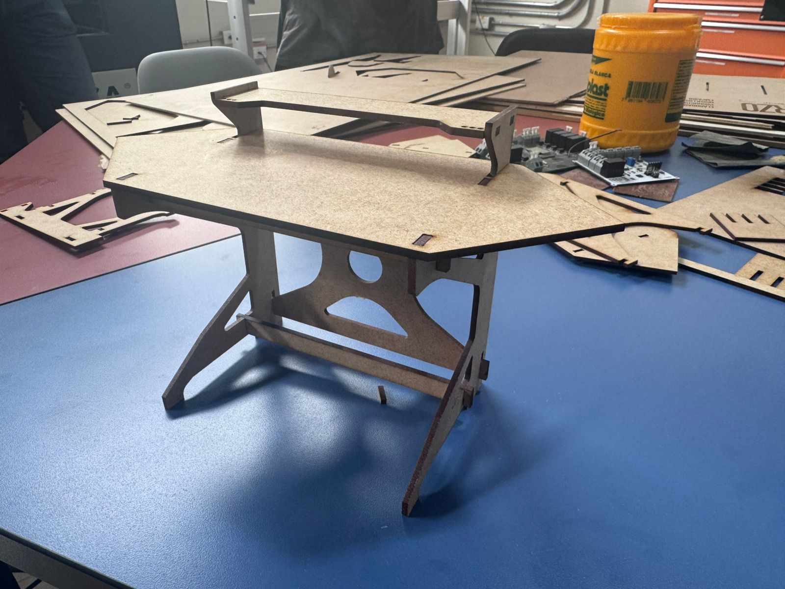 Assembled module on table