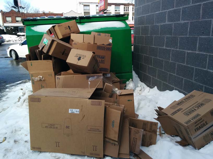 Photo of Cardboard Boxes Behind McDonald's